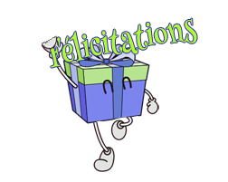Gif animé félicitations cadeau